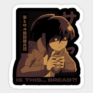 Attack on Titan Sasha Eating Bread Art Sticker